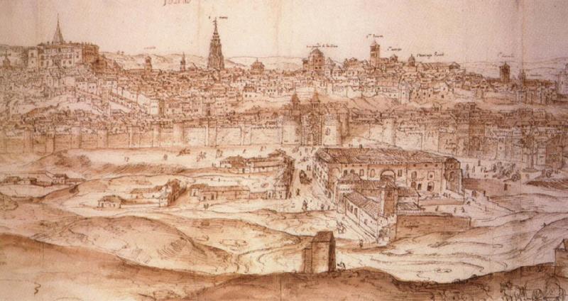 Anton van den Wyngaerde View of Toledo oil painting image